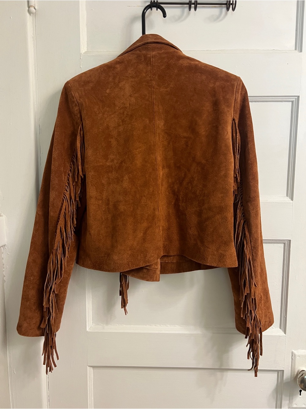Blank NYC Cropped Suede Fringe Jacket in Rust - Picture 3 of 5